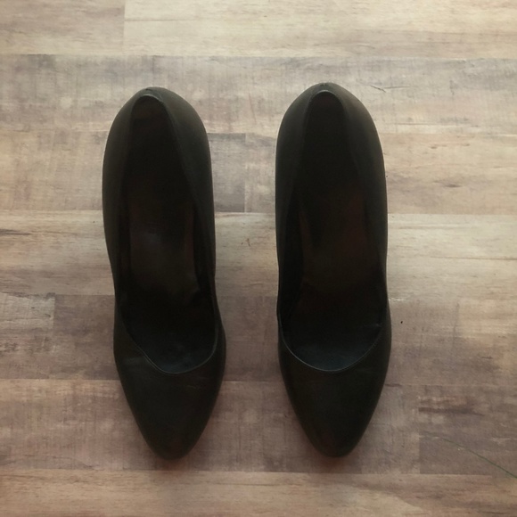 BALLY Black Cone Leather Pointy Toe Pumps EUR 37 - Picture 4 of 8